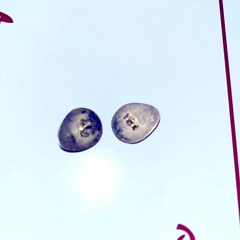 vintage sterling silver tribal onyx bear paw earrings pair